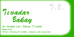 tivadar bakay business card